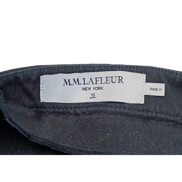 MMLaFleur Pants Womens 16 Black Slim Straight Leg Stretch Back Pockets Office - Picture 3 of 8